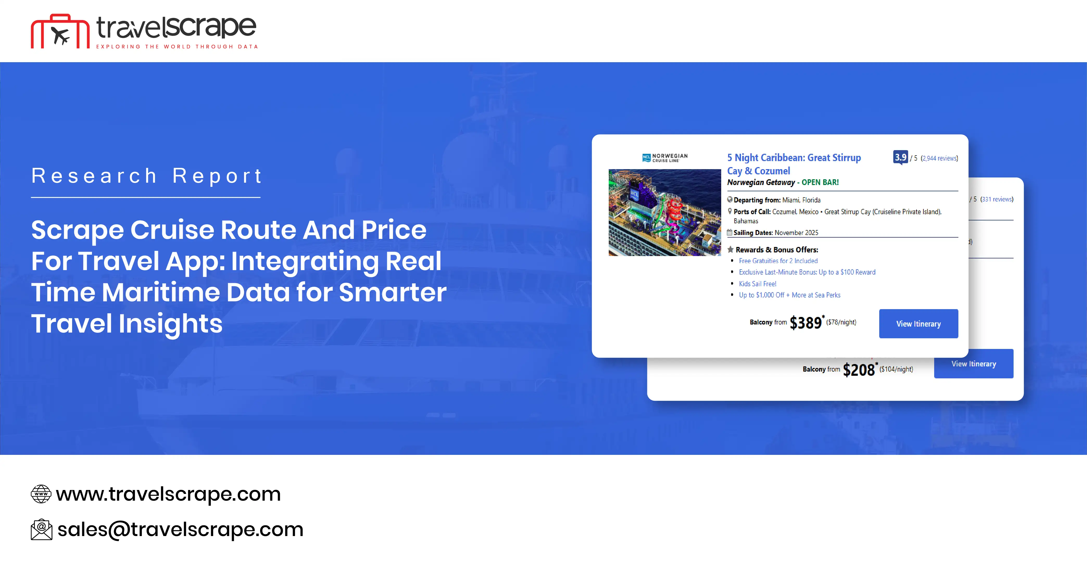Scrape Cruise Route And Price for Travel App Integrating Real-Time Maritime Data for Smarter Travel Insights